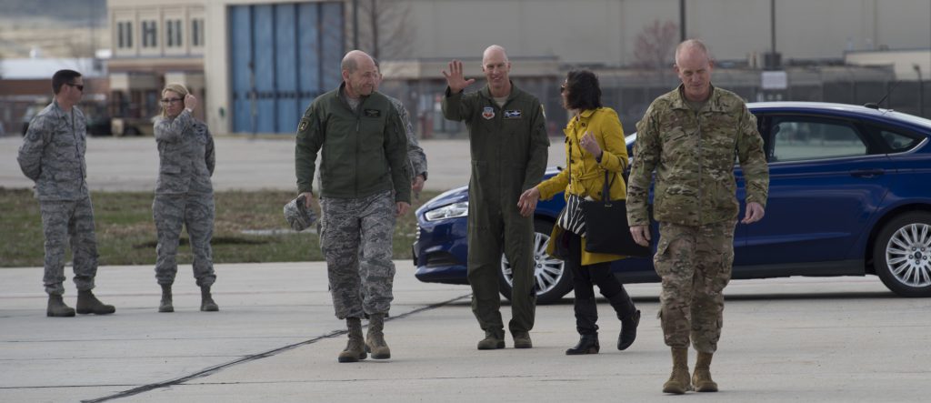 Gen. Mike Holmes, commander of Air Combat Command, visits Gowen Field